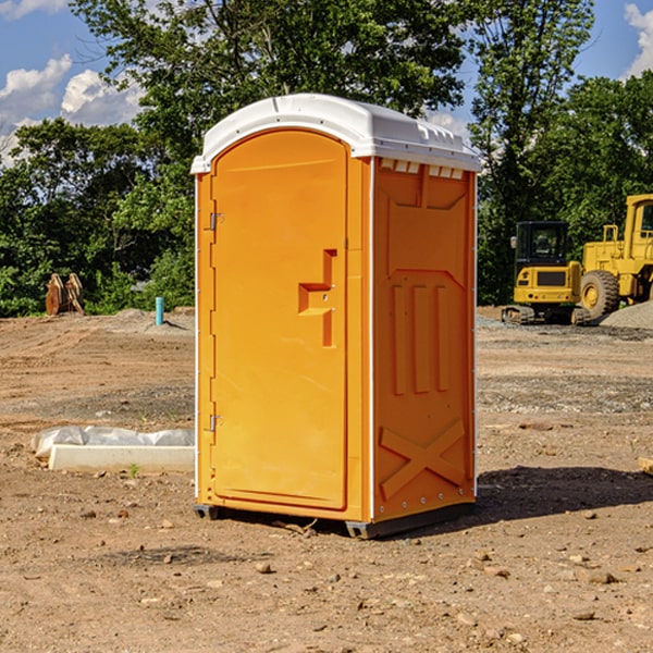 how often are the portable restrooms cleaned and serviced during a rental period in Lanse